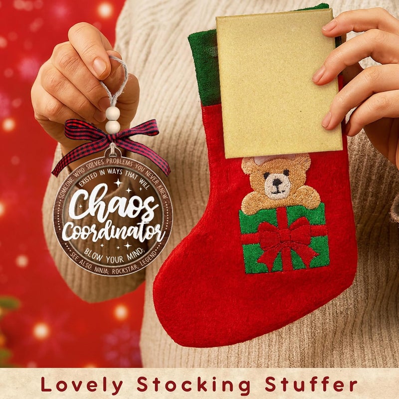 TEEBIM Chaos Coordinator Ornament - Thank You Gifts - Employee Appreciation Gifts for Women, Boss, Coworker, Teacher, Nurse - Inspirational Farewell Going Away Gift - Wood & Acrylic Christmas Ornament - Image 5